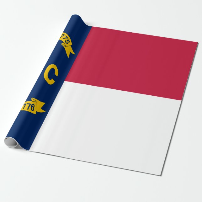 North Carolina Flag Wrapping Paper (Unrolled)