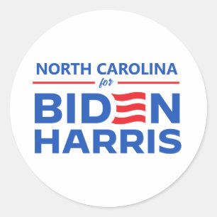 North Carolina for Biden Harris Classic Round Sticker