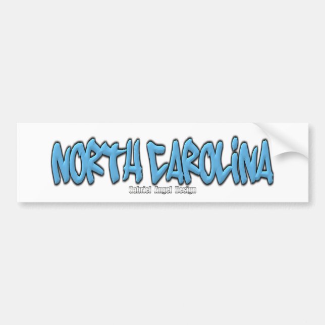 North Carolina Graffiti Bumper Sticker (Front)