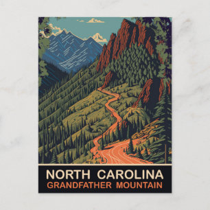 North Carolina, Grandfather mountain, Travel Postcard