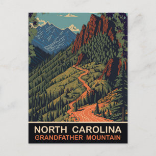 North Carolina, Grandfather mountain, Travel Postcard