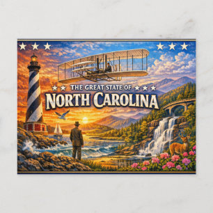 North Carolina Greetings Postcard