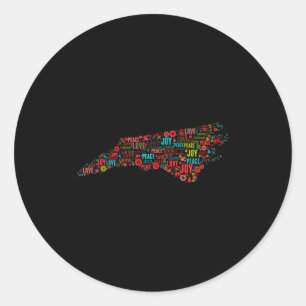 North Carolina Happy Holidays  Classic Round Sticker