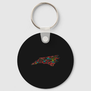North Carolina Happy Holidays Key Ring
