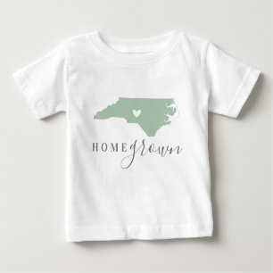 North Carolina Home Grown Editable Colours State Baby T-Shirt