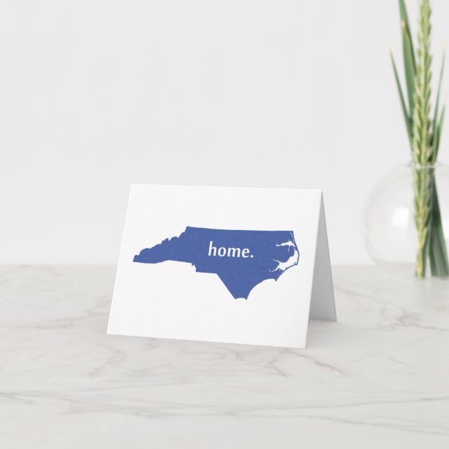 North Carolina Home Silhouette State Map Shape Card (Front)