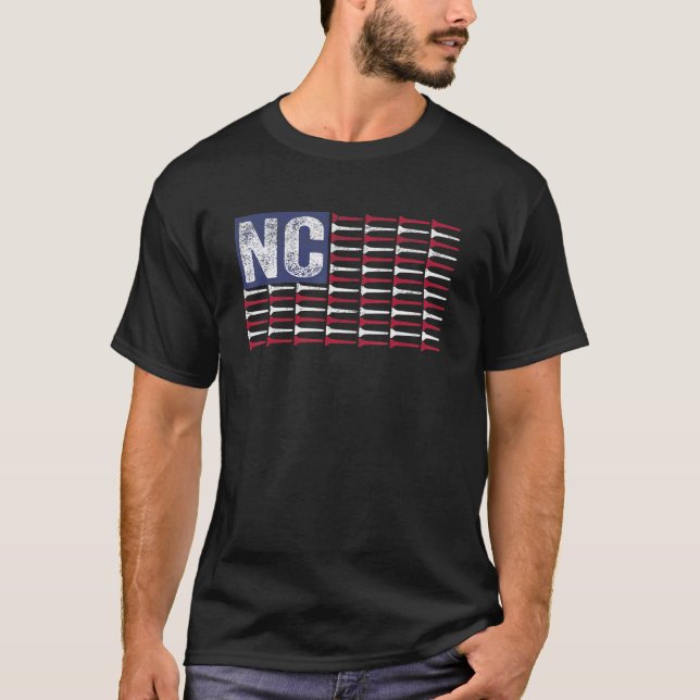 North Carolina Home State Nc American Flag Patriot T-Shirt (Front)