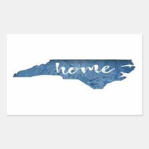 North Carolina Home Wood Grain Rectangular Sticker