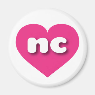 North Carolina hot pink heart - I love nc Magnet