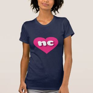 North Carolina hot pink heart - I love nc T-Shirt