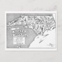North Carolina Illustrated Postcard