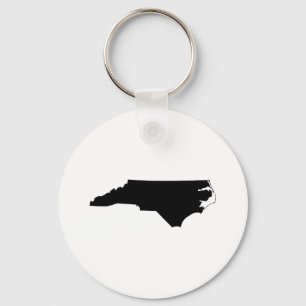 North Carolina in Black and White Key Ring