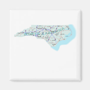 North Carolina Interstate Map Magnet