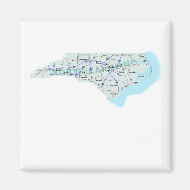 North Carolina Interstate Map Magnet (Front)