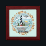 North Carolina  Lighthouse Gift Box<br><div class="desc">Shells North Carolina Lighthouse gift box by ArtMuvz Illustration. Matching Lighthouse apparel, Light house t-shirts, Lighthouse gifts, lighthouse collector apparel. Lighthouse gifts are a great way to show someone you care, especially if they love the ocean, the coast, or lighthouses themselves. Lighthouses are iconic symbols of hope, guidance, and safety,...</div>