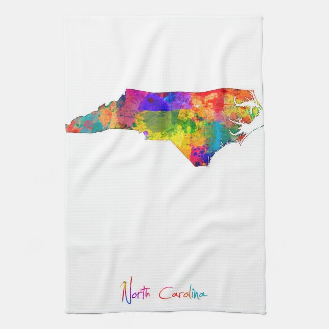 North Carolina Map Tea Towel (Vertical)