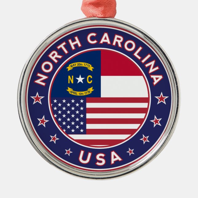 North Carolina Metal Tree Decoration (Front)