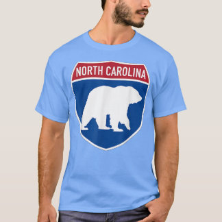 North Carolina NC Bear Crossing Interstate Highway T-Shirt