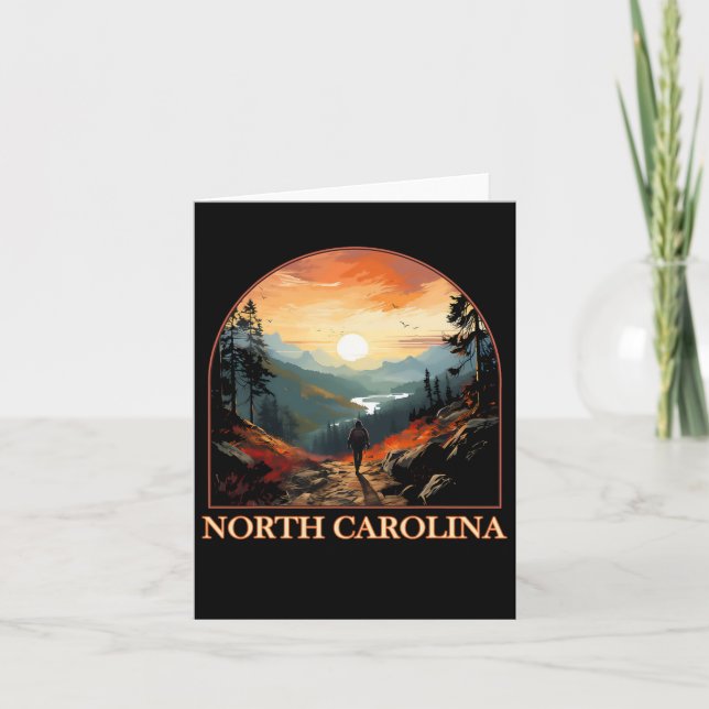 North Carolina Nc Hiking Mountain State Pride  Card (Front)