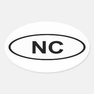 North Carolina "NC" Oval Sticker