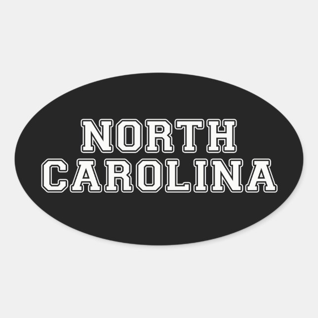 North Carolina Oval Sticker (Front)