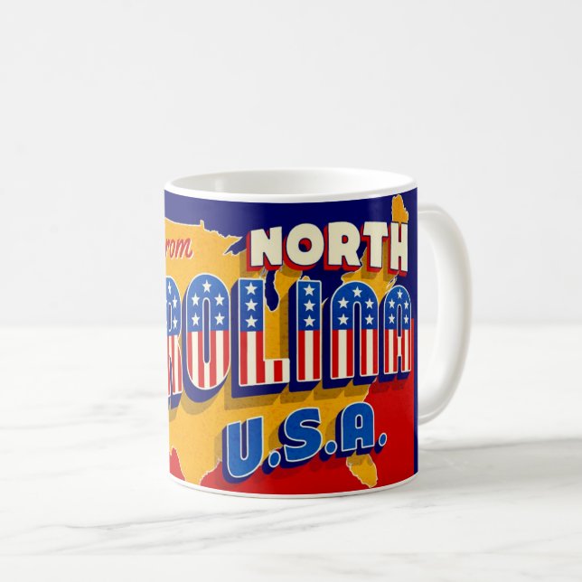 North Carolina Patriotic Greeting Mug (Front Right)