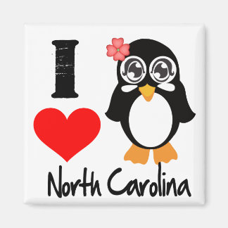 North Carolina Penguin - I Love North Carolina Magnet