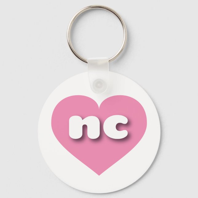 North Carolina pink heart - I love nc Key Ring (Front)