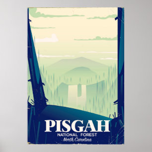 North Carolina Pisgah national park travel poster
