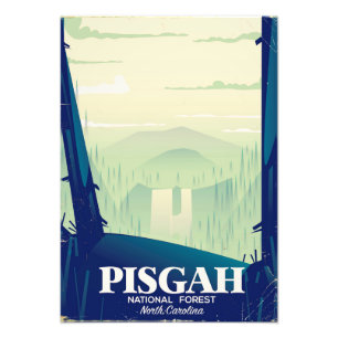North Carolina Pisgah national park travel poster