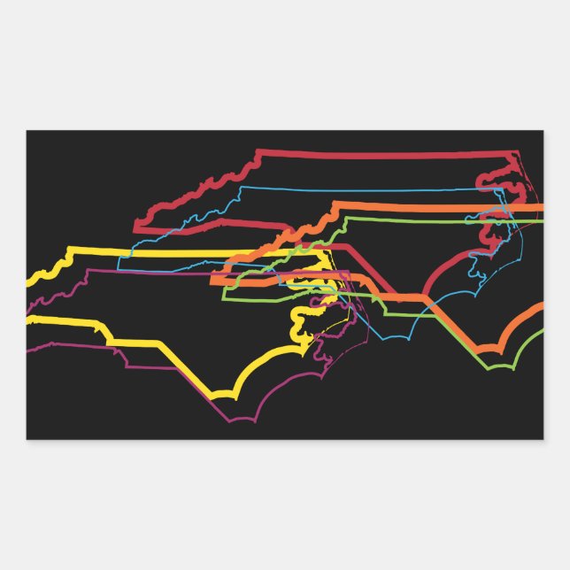 north carolina pride blur rectangular sticker (Front)