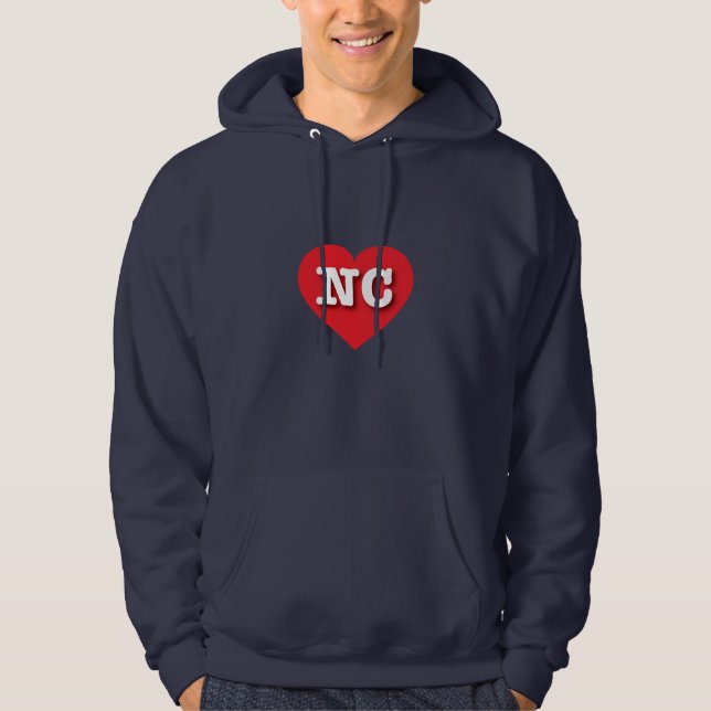 North Carolina Red Heart - I love NC Hoodie (Front)