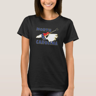 North Carolina Road Map The Tarheel State Nc Flag T-Shirt