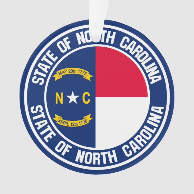North Carolina Round Emblem Ornament (Front)