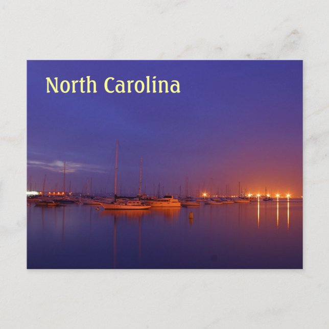North Carolina sailboats in marina at dusk Postcard (Front)