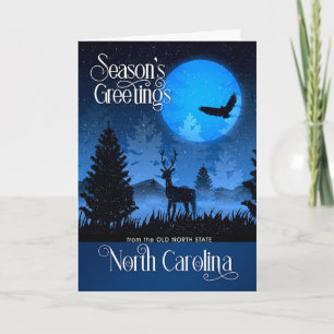 North Carolina Season's Greetings Woodland Deer Holiday Card