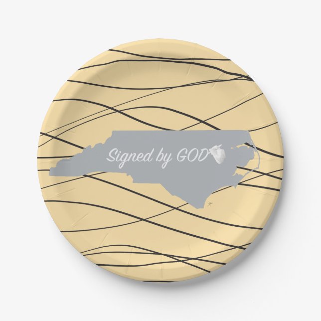 North Carolina ,Signed by God Paper Plate (Front)