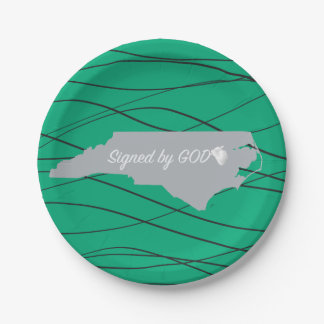 North Carolina ,Signed by God Paper Plate