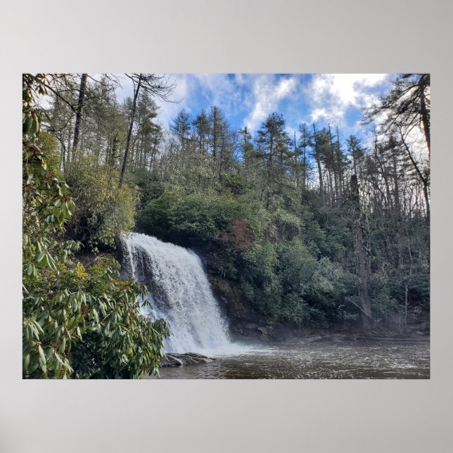 North Carolina Silver Run Falls Waterfall Poster (Front)