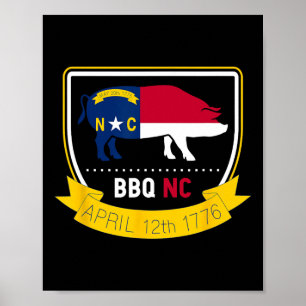 North Carolina State Flag Bbq Nc 1776 Independence Poster