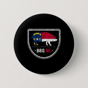 North Carolina State Flag Bbq Nc  6 Cm Round Badge
