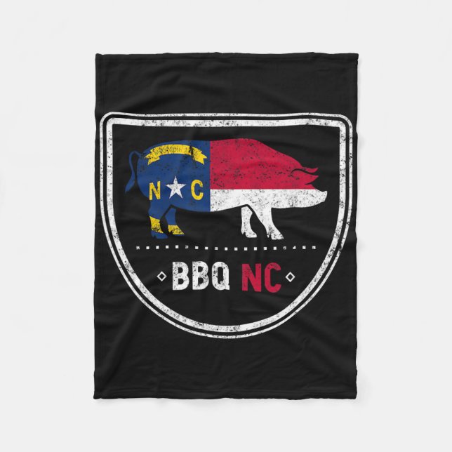 North Carolina State Flag Bbq Nc  Fleece Blanket (Front)