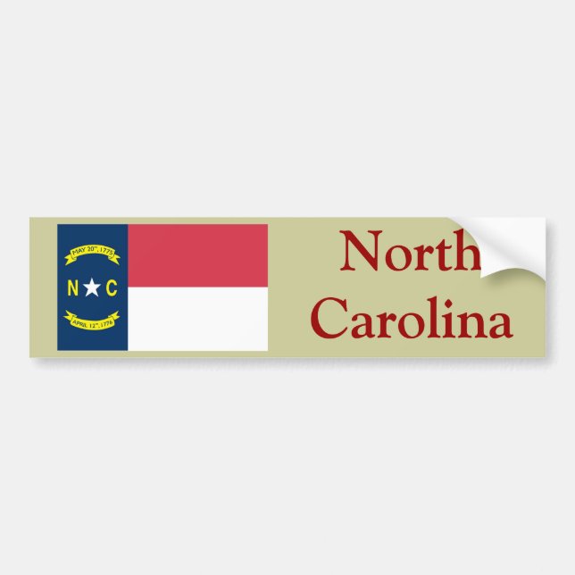 North Carolina State Flag Bumper Sticker (Front)