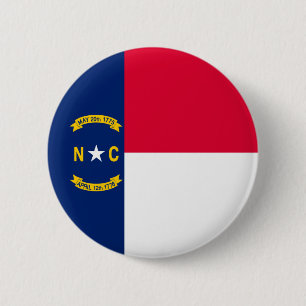 North Carolina State Flag Design 6 Cm Round Badge