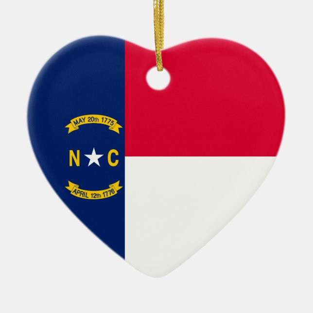 North Carolina State Flag Design Ceramic Tree Decoration (Front)