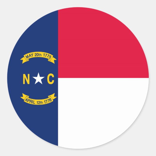 North Carolina State Flag Design Classic Round Sticker (Front)