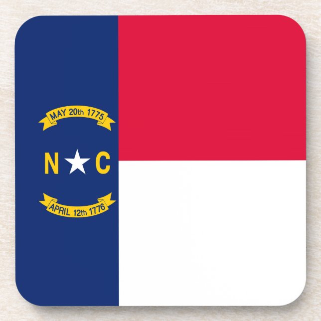 North Carolina State Flag Design Decor Coaster (Front)