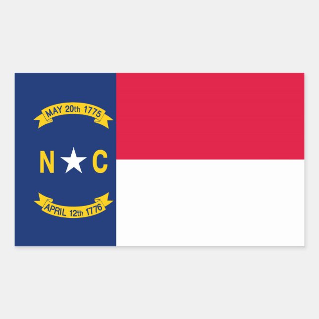 North Carolina State Flag Design Rectangular Sticker (Front)
