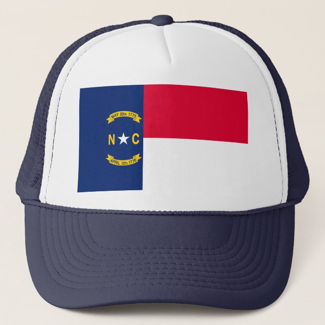 North Carolina State Flag Design Trucker Hat (Front)