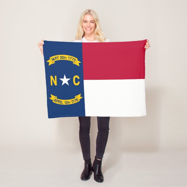 North Carolina State Flag Fleece Blanket (In Situ)